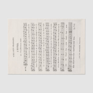 Antique French Sheet Music "The Winter" Decoupage 