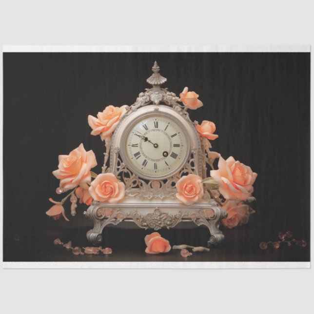 Antique French Table Clock 2 Decoupage Paper (Front)