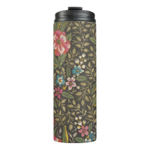 Antique French Toile de Jouy 1800s Floral Branches Thermal Tumbler