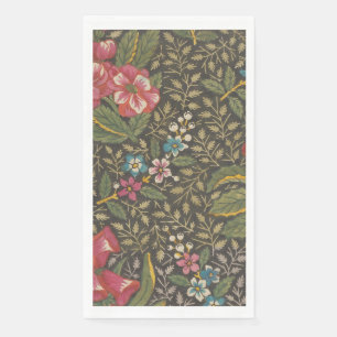 Antique French Toile de Jouy Floral Pattern Napkin