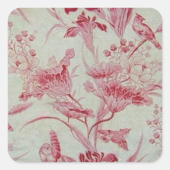 Antique French Toile Square Sticker (Front)