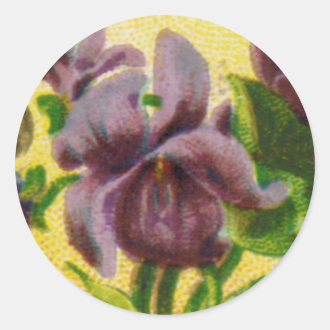 Antique French Violet Round Sticker (Front)