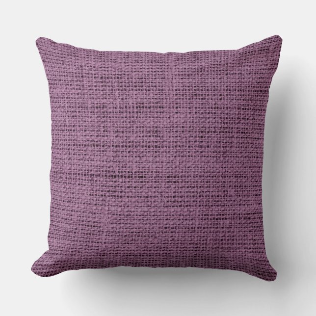 Antique fuchsia burlap linen background cushion (Front)