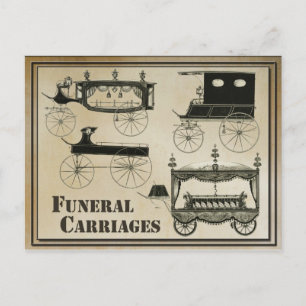 Antique Funeral Carriages Postcard