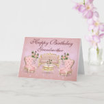 Antique Furniture Pink Grandmother Birthday Card<br><div class="desc">A beautiful living room scene with antique furniture and vases with roses. Created for a grandmother or great grandmother. For the special older women who will appreciate the nod to the past. Personalise using the special name you use for her.</div>