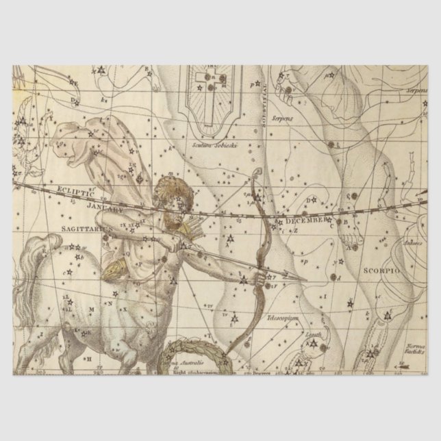 Antique Galaxy Map Series Design 6 Tissue Paper (Front)