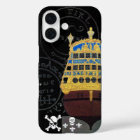 ANTIQUE GALLEON AND PIRATE TREASURE MAPS