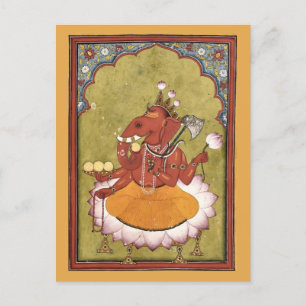 Antique Ganesh Print Postcard