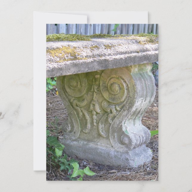 Antique Garden Bench Invitation (Front)