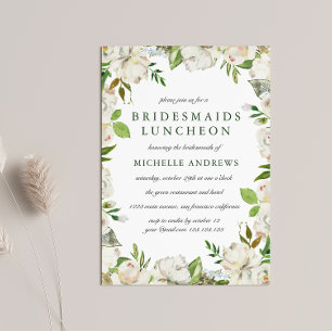 Antique Garden Chic Bridesmaids Luncheon Wedding Invitation