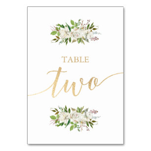 Antique Garden   Floral WEDDING GOLD TABLE CARD 2