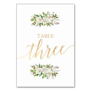 Antique Garden   Floral WEDDING GOLD TABLE CARD 3