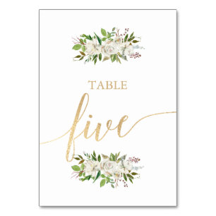 Antique Garden   Floral WEDDING GOLD TABLE CARD 5