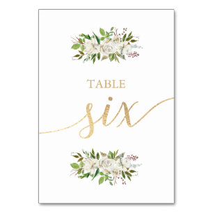 Antique Garden   Floral WEDDING GOLD TABLE CARD 6