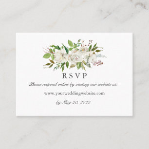 Antique Garden Wedding  RSVP Online Website Business Card