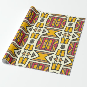 Antique Geometric Ethnic Primitive Pattern Wrapping Paper