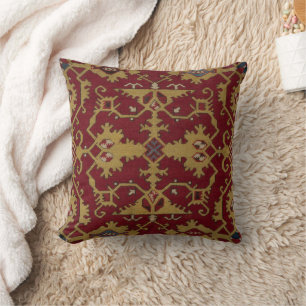 Antique Geometric Oriental Persian Red Pattern Cushion