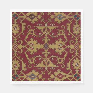 Antique Geometric Oriental Persian Red Pattern Napkin