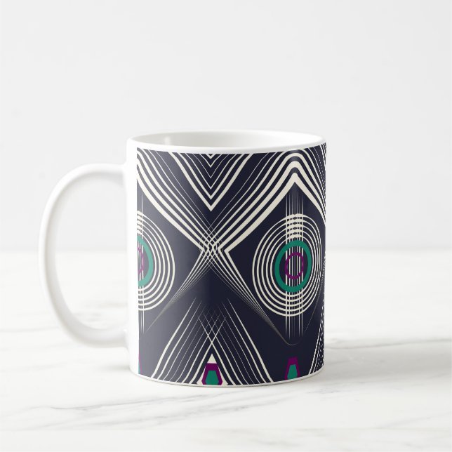 Antique Geometric Ornament, Stylish Texture. Coffee Mug (Left)