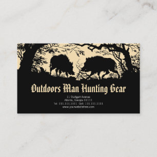 Antique German / Austrian Wild Boar Business Card