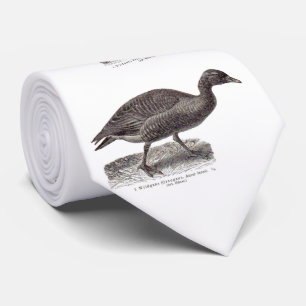 antique German avian print Wildgans wild goose Tie