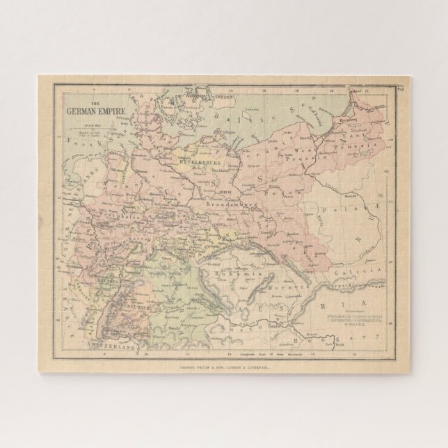 Antique German Empire Map Jigsaw Puzzle (Horizontal)