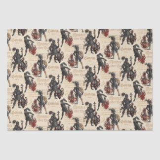 Antique German Knights in Armour and Coats of Arms Tissue Paper