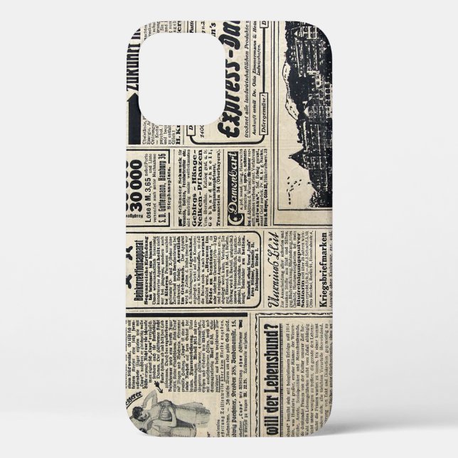 Antique German Newspaper Advertisements 1917 Case-Mate iPhone Case (Back)