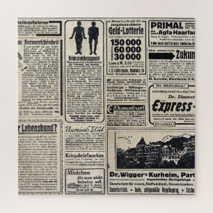 Antique German Newspaper Advertisements 1917 Jigsaw Puzzle
