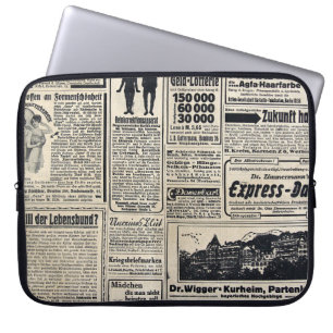 Antique German Newspaper Advertisements 1917 Laptop Sleeve