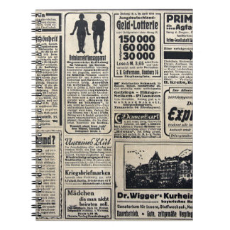 Antique German Newspaper Advertisements 1917 Notebook