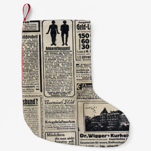 Antique German Newspaper Advertisements 1917 Small Christmas Stocking