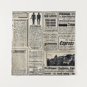 Antique German Newspaper Advertisements 1917 Tapestry