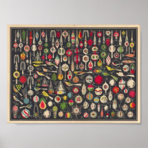 Antique German Ornaments Poster