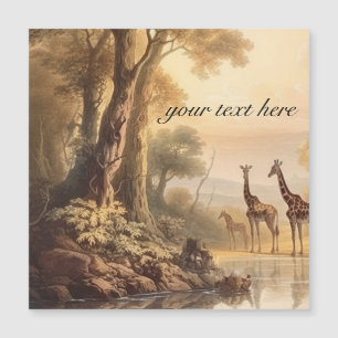 Antique Giraffe Family Botanical Personalised Gift