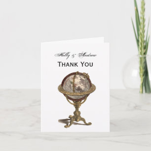Antique Globe, White Thank You