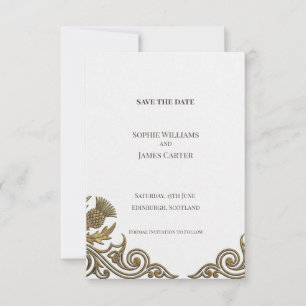 Antique Gold Baroque Save The Date Card