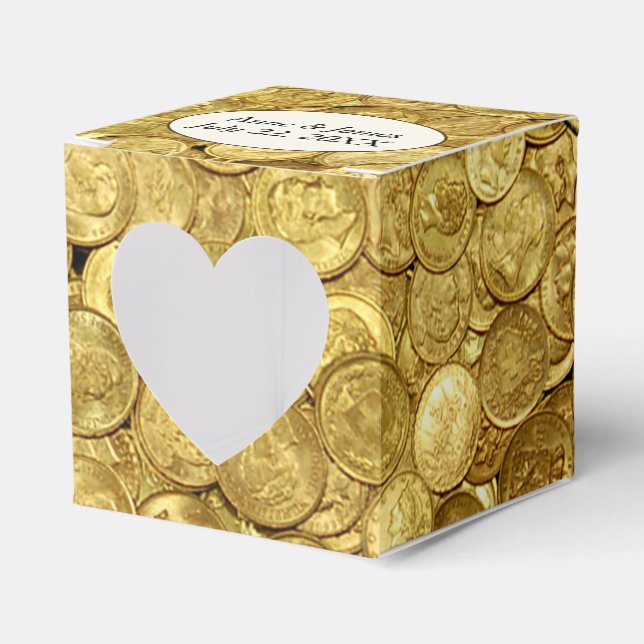 Antique Gold Coins Favour Box (Front Side)