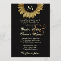 Antique Gold Coloured Sunflower Wedding
