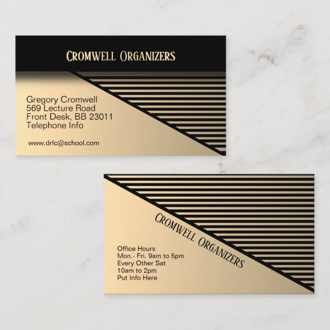 Antique Gold Contemporary Business Card (Front/Back)
