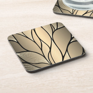 Antique Gold Creative Leave Pattern Coaster