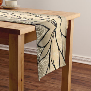 Antique Gold Creative Leave Pattern  Long Table Runner