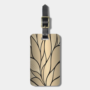 Antique Gold Creative Leave Pattern Luggage Tag