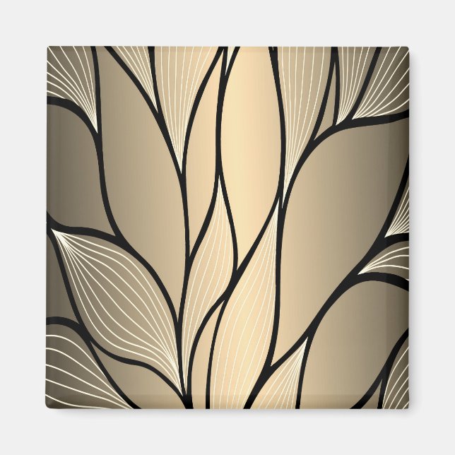 Antique Gold Creative Leave Pattern  Magnet (Front)