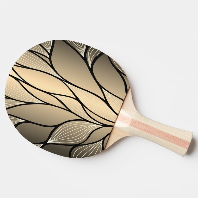 Antique Gold Creative Leave Pattern  Ping Pong Paddle (Side)