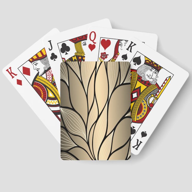 Antique Gold Creative Leave Pattern  Playing Cards (Back)