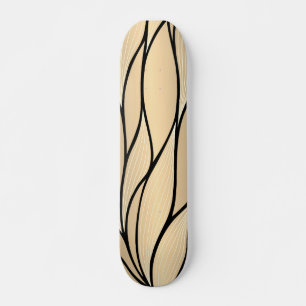 Antique Gold Creative Leave Pattern Skateboard