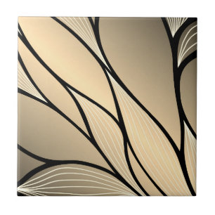 Antique Gold Creative Leave Pattern  Tile