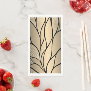 Antique Gold Decorative Leave Pattern Napkin