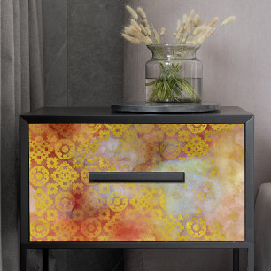 Antique Gold Distressed Moroccan Pattern Decoupage Tissue Paper